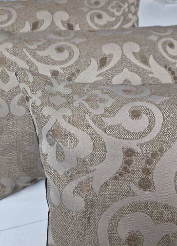 Комплект декоративних подушок Plants 56х34см 3шт коричневий і шоколадний (п_0826) Firanka Damask (369749966)