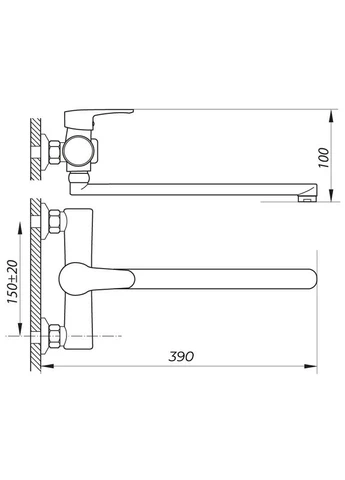 Змішувач для ванни PUD7 (ZX2791) Zerix 045 (388595403)