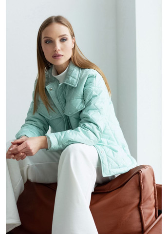 Бирюзовая демисезонная бирюзовая стеганная куртка Seventeen