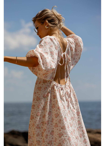 Белое платье marysia цвет белый принт розы milirud