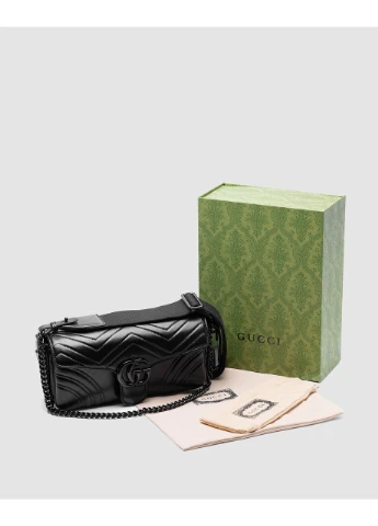 Сумка GUCCI Marmont Medium Shoulder Bag Total Black Гучи No Brand (377509335)