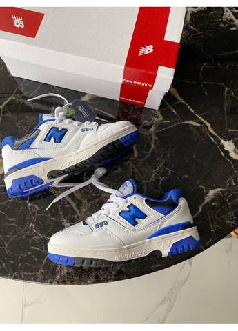 КРОСІВКИ ЖІНОЧІ NEW BALANCE 550 BLUE НЬЮ БЕЛАНС 550 No Brand білі демісезони (367177068)