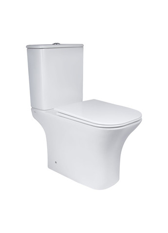 Унітаз-компакт Presto Quadro безободковий з сидінням Soft-close Qtap QT24221215AW (341326561)