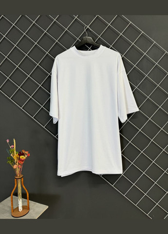 Біла футболка бавовняна оверсайз біла з коротким рукавом Vakko