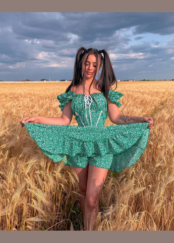 Зелена повсякденний сукня DK/DL Мода без кордонів в горошок