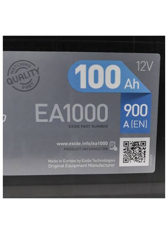Аккумулятор автомобильный (EA1000) Exide PREMIUM 100A (369883797)