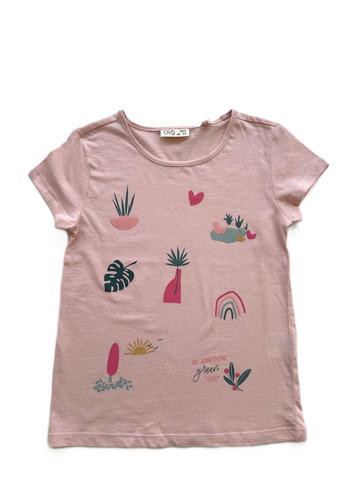 Пудрова літня футболка для дівчинки 2000-26 пудрова (122 см) OVS