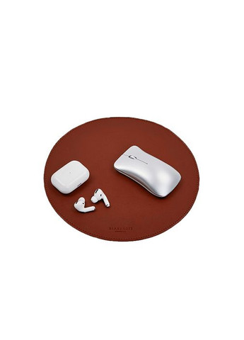 Круглый коврик для мышки из натуральной кожи светло-коричневый краст (A-028429) BlankNote (330144331)