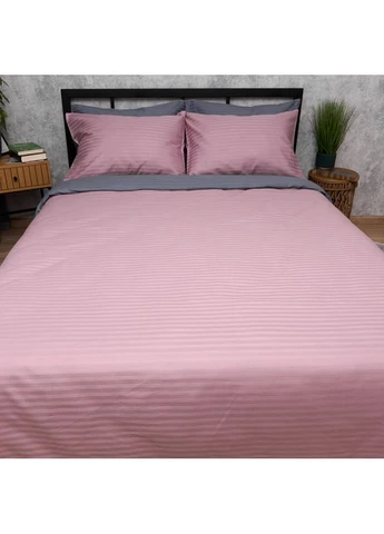 Комплект постельного белья Satin Stripe Полуторный Евро 160х220 наволочки 4х50х70 (MS-820017138) Moon&Star Rose Graphite (400234976)