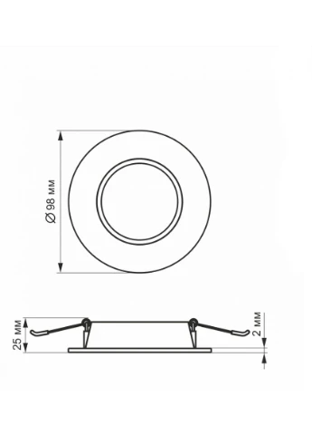 LED светильник Back встраиваемый круглый 4W 5000K Videx (374130351)