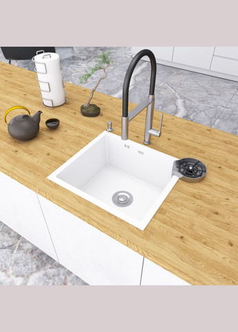 Біла кухонна мийка під стільницю 1.5 мм з нержавіючої сталі NW-5045 Nett (336938115)