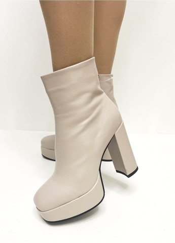 Бежеві ботильйони жіночі Loretta черевики нарядні на підборах