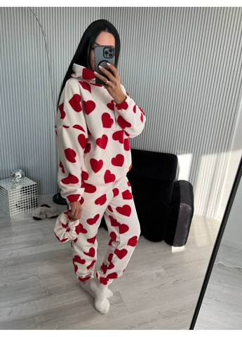 Белая всесезон женская пижама кофта + брюки No Brand