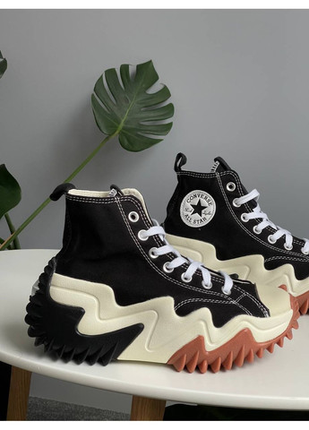 Кроссовки женские Converse Run Star Motion Hi Premium | Конверс Ран Стар черные белые No Brand чёрные демисезоны (361668005)