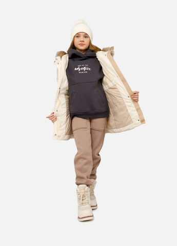 Молочна зимня зимова куртка для дівчинки колір молочний cb-00254652 JPLT