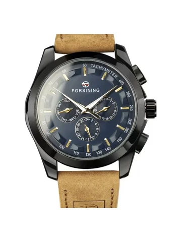 Чоловічий Механічний Годинник Walker Limited Класичний Коричневий Шкіряний З Прозорою Кришкою Seli Forsining (392712235)