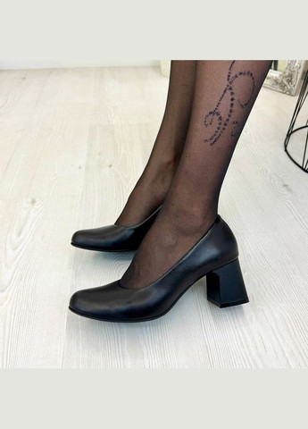 Vasha para Туфлі жіночі шкіряні на стійкому підборі. Колір чорний. 39 розмір чорний з, україна — демісезон (303931974)