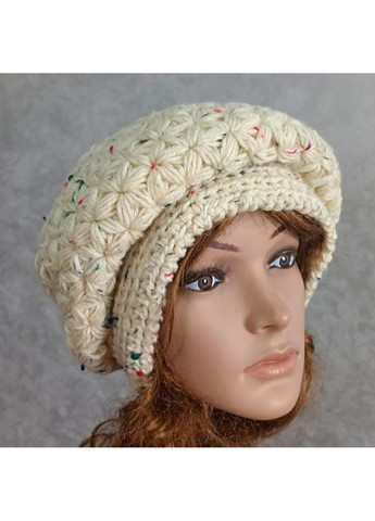 Вязаная шапка "Рио" для женщин кремовый, эксклюзивный дизайн от, 50-58 см PRIGRIZ (369165142)