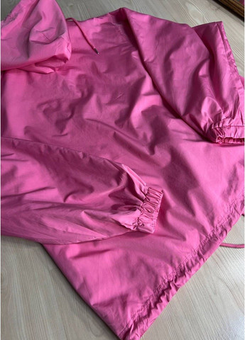 Рожева демісезонна куртка жіноча 9096-1 вітрівка оверсайз подовжена з капюшоном Lady yep