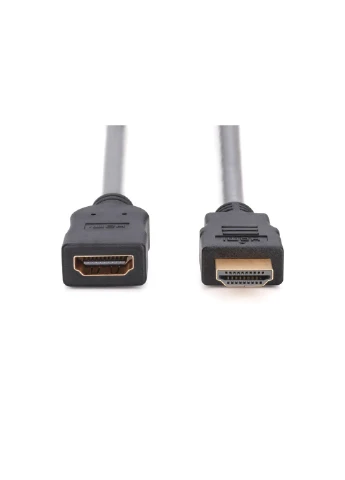 Кабель HDMI High speed + Ethernet (AM/AF) 2.0м, черный Digitus (393747472)