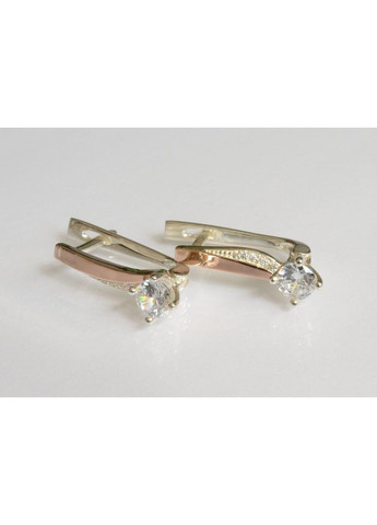 Срібні сережки з золотими пластинами Silver Style (367113158)