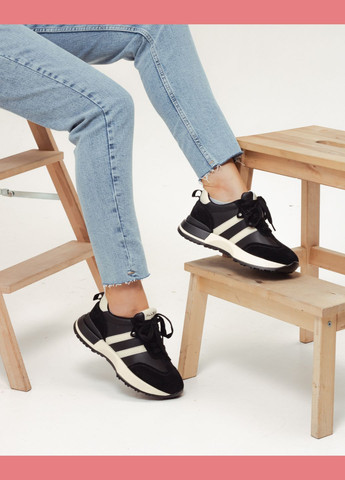 Кросівки шкіра замша ALLSY чорні демісезони (301407861)