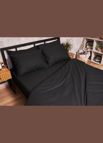 Комплект постільної білизни Бязь Gold Люкс євро 200х220 наволочки 2х70х70 (MS-820002987) Moon&Star Black (288044282)