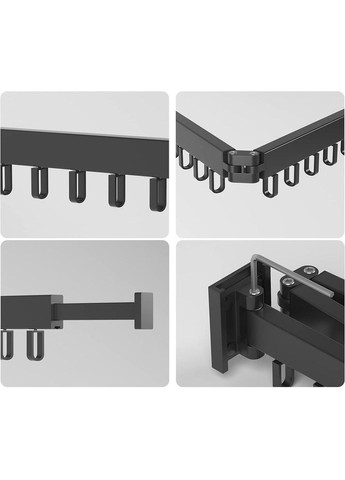 Розкладна настінна вішалка-сушарка Easy Dry 66x23х10х6.5см LS-7829 Black No Brand (350349223)