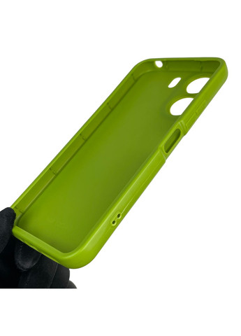 Чехол силиконовый Soft Touch с 3D принтом Майнкрафт для Redmi 13C салатовый (Полная защита камеры) Xiaomi (373425010)