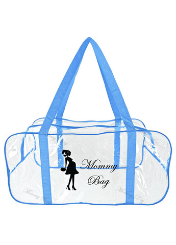 Набор 4+1 прозрачная сумка в роддом S, M, L, XL синий + подарок органайзер (b007) Mommy Bag (277372102)