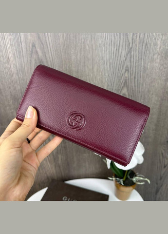 Женский кожаный кошелек стиль Гуччи, клатч портмоне из натуральной кожи Gucci в коробке No Brand (334731038)