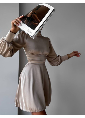 Бежева святковий сукня з шовку армані кльош No Brand