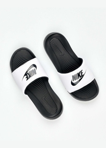 Тапочки чоловічі Victori One Shower Slide CN9675-005 чорно-білі Nike (280438213)