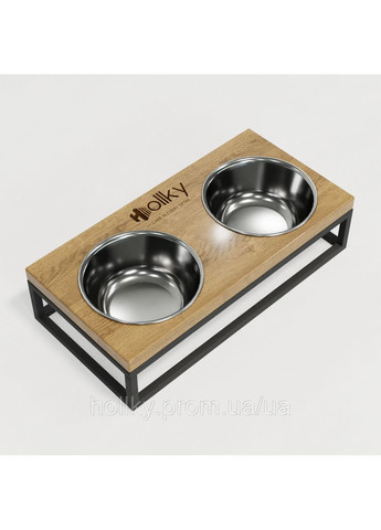 Миски на подставке для маленьких собак и кошек Base S (2×0,45 л) BS-36187-GRNT Hollky (365652690)