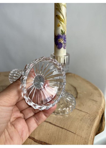 Стеклянный подсвечник на ножке, прозрачный, универсальный декор (11 см) No Brand (361977195)