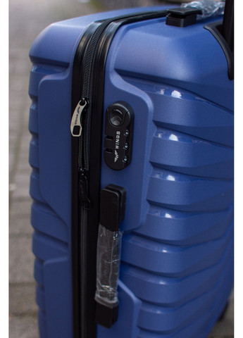 Чемодан полипропилен 100% ручная кладь, маленький S синий Wings PHX01 (372445209)