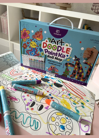 Художній набір для малювання крапковий живопис для малюків 10 кольорів з рулонною розмальовкою Tookyland (304768204)