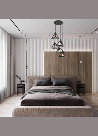 Черная люстра из пяти треугольников (56-PR220F-5 BK (300)) No Brand (370071435)