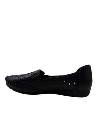 No Brand Женские туфли на танкетке с перфорацией черные черный з искусственная кожа, — лето (360964665)