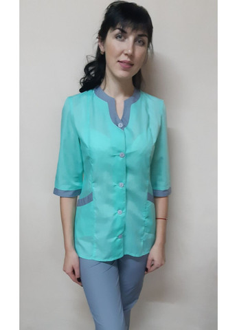 Жіночий медичний костюм Веселка три 44 розмір чверті рукав сорочкова тканина No Brand (365843462)