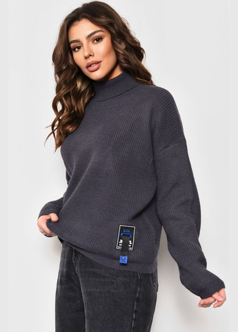 Сірий зимовий светр жіночий сірого кольору пуловер Let's Shop