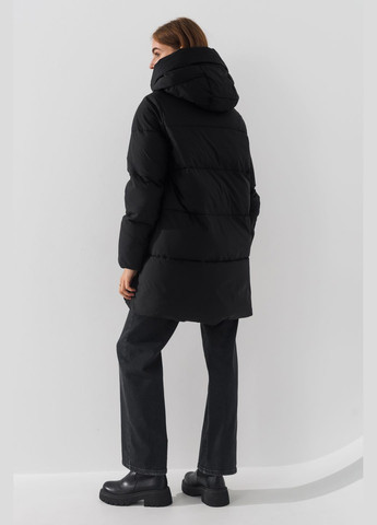 Черная зимняя куртка однотонная женская d335 черный (2000990653116w) shop (2000990653116) Towmy