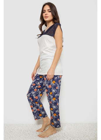 Молочная женская пижама с принтом, 243r903061 Isik