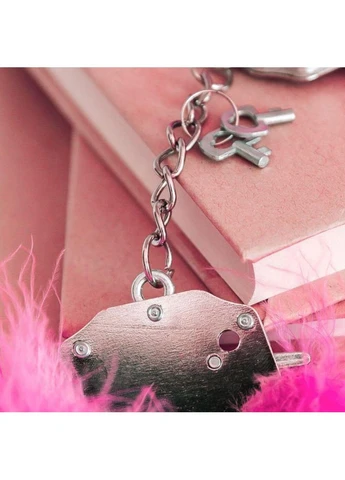 Наручники металеві Handcuffs Pink з рожевим пухнастим оздобленням Adrien Lastic (315014685)