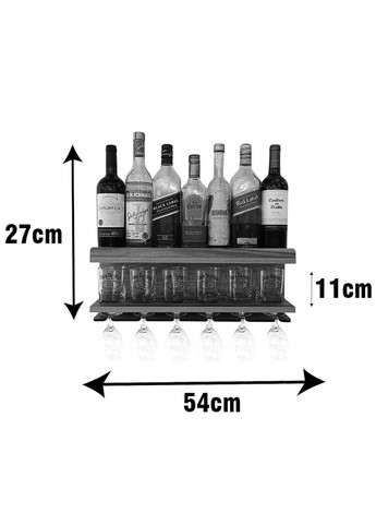 Настінна винна полиця з дерева Тайкі капучино (ПНК-014009) No Brand (327424244)