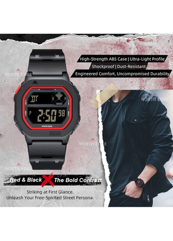 Наручний годинник чоловічий X1 5BAR Чорний (3522) North Edge (363319020)