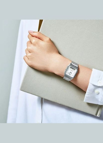 Наручные часы Vintage AQ-230A-7DMQYES в ретро стиле серебристые 28 мм Casio (316262454)