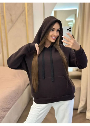 Худі жіноче оверсайз на флісі 01, колір шоколадний HiBrand (371014195)