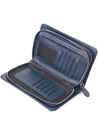 Великолепная мужская барсетка на два отделения из натуральной зернистой кожи синяя 21568 Canpellini (362417489)