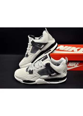 Світло-сірі Осінні кросівки чоловічі air jordan retro 4 No Brand